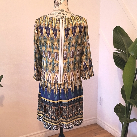 Bedo Mini dress, size medium. Yellow and blue, Great Condition - Picture 3 of 5